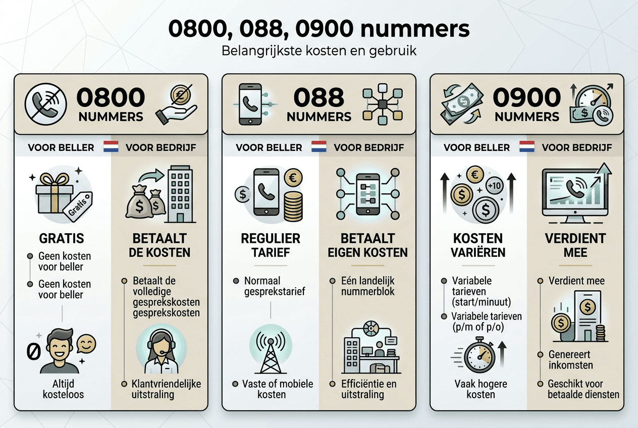 Infographic: wat zijn de kosten van bellen naar 0800-, 088- en 0900-nummers?