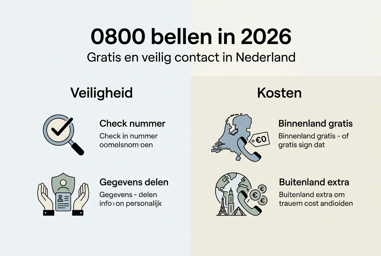 Infographic: hoe bel je veilig met een 0800-nummer?
