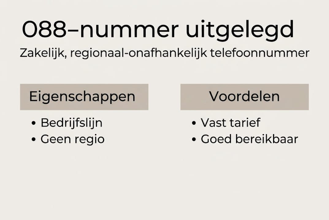 Infographic: wat zijn de kenmerken en voordelen van een 088-nummer?