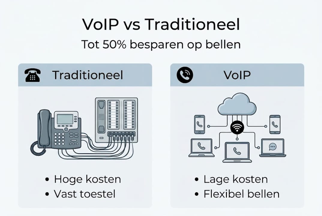 Infographic: Zo bespaar je op zakelijke telefonie met VoIP