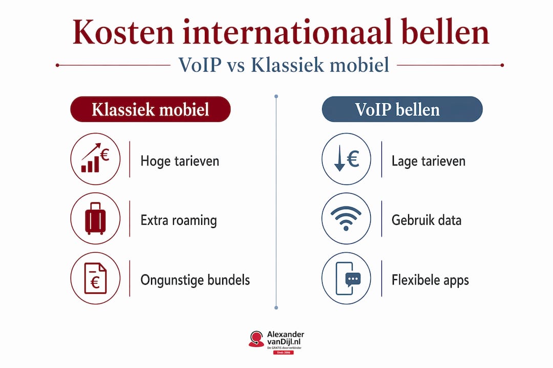 Infographic: Wat zijn de kosten van internationaal bellen via VoIP versus traditioneel mobiel?
