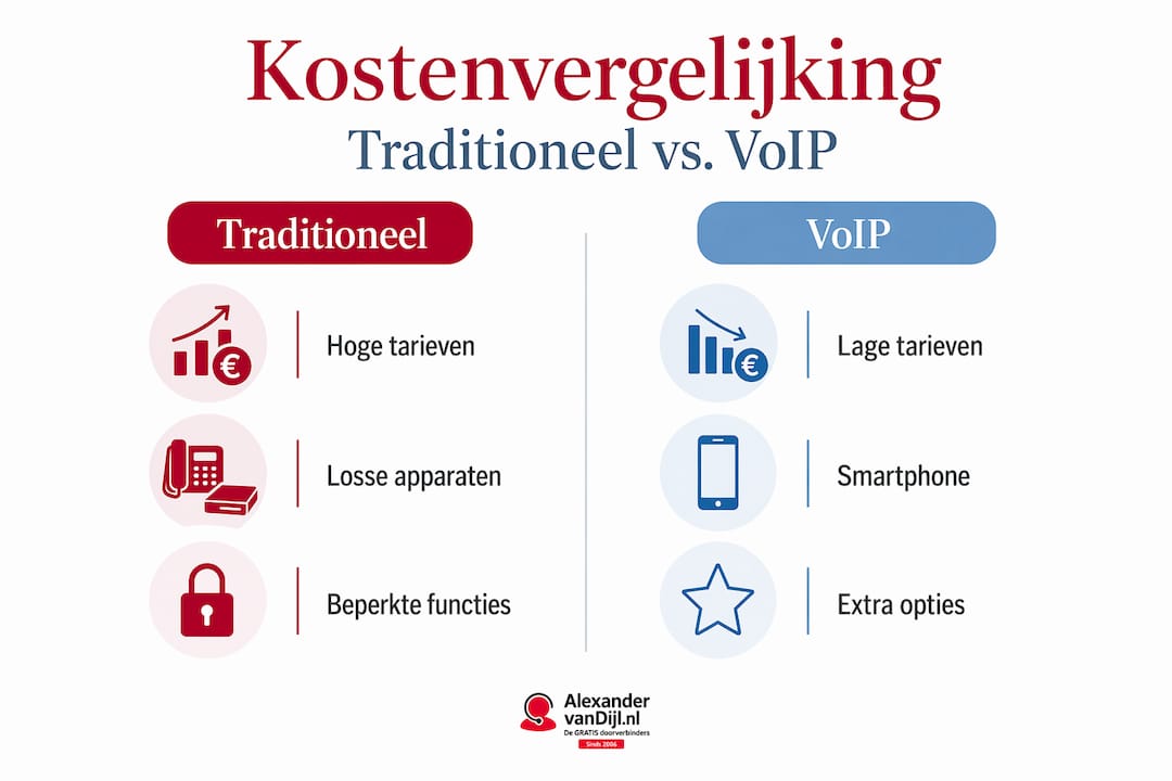 Infographic: traditionele telefooncentrale versus bellen via VoIP – de belangrijkste verschillen op een rij