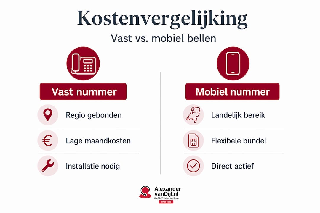 Overzicht: wat zijn de kosten van een vast nummer ten opzichte van een mobiel nummer?