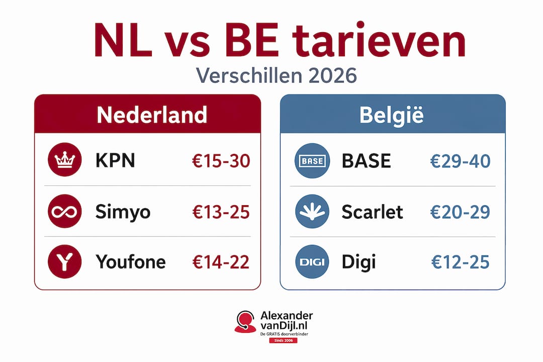 Overzicht: Mobiele abonnementen in Nederland en België in 2026