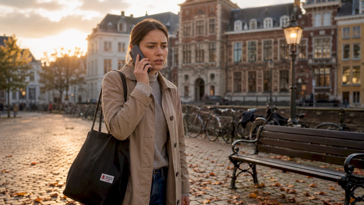 Vrouw slaat alarm op druk plein