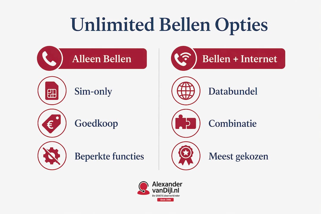 Overzicht: verschillende soorten abonnementen met onbeperkt bellen