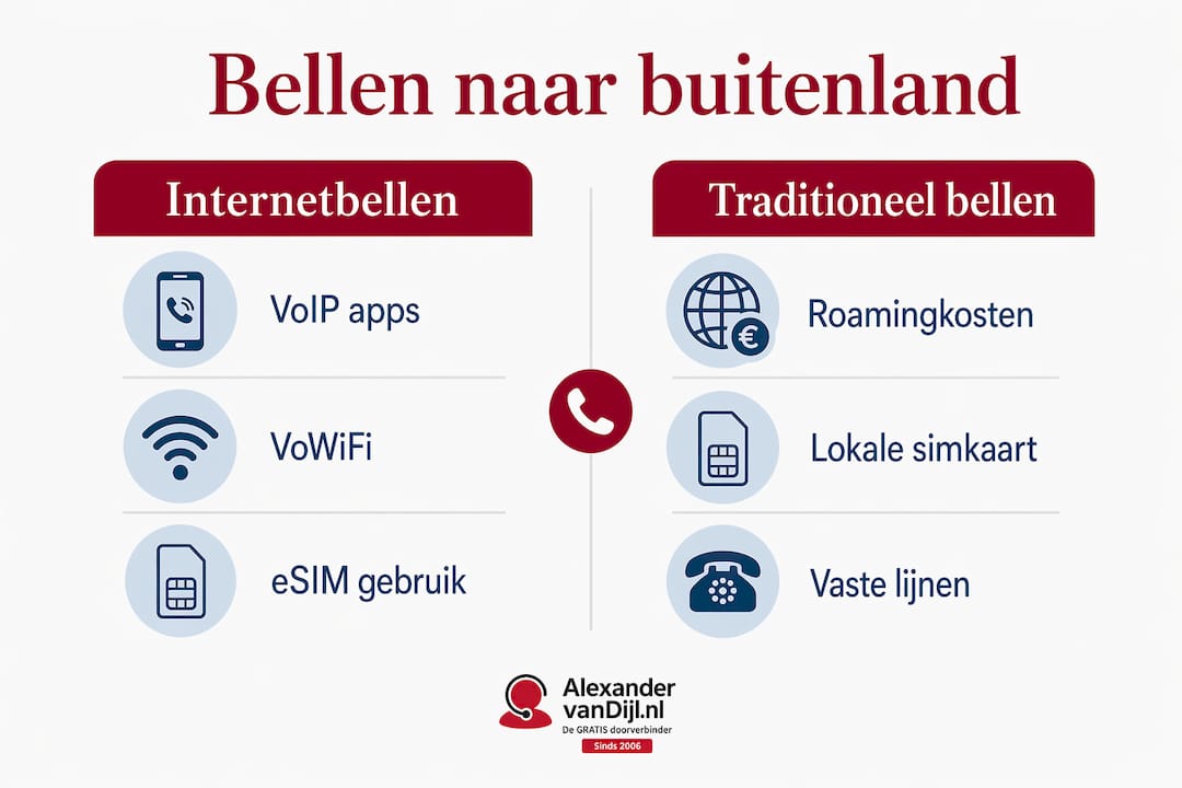 Infographic: welke mogelijkheden zijn er om internationaal te bellen?
