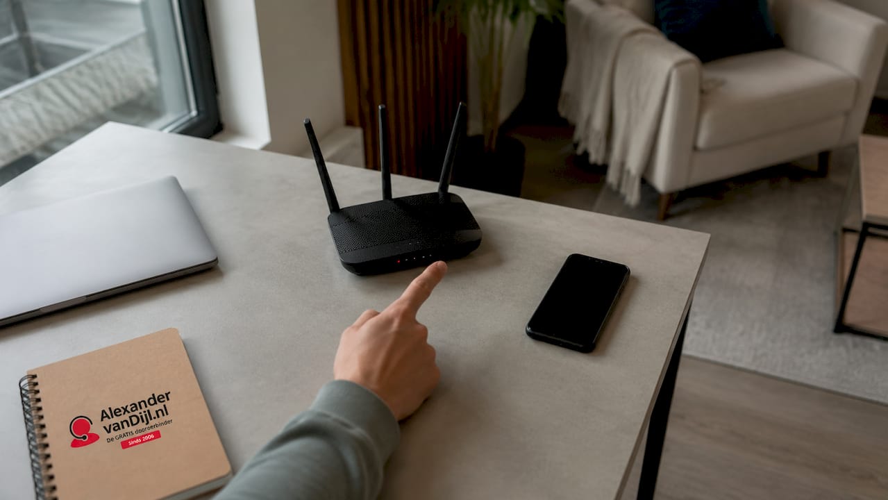Bij een storing zijn de wifi-router en de vaste telefoon in de woonkamer te vinden.