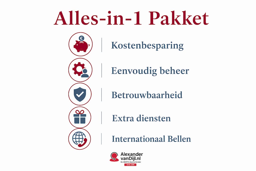 Infographic: De pluspunten van een alles-in-één pakket voor bellen en internet op een rijtje