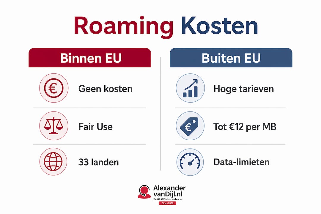 Infographic: de verschillen in roamingkosten binnen én buiten de EU op een rij