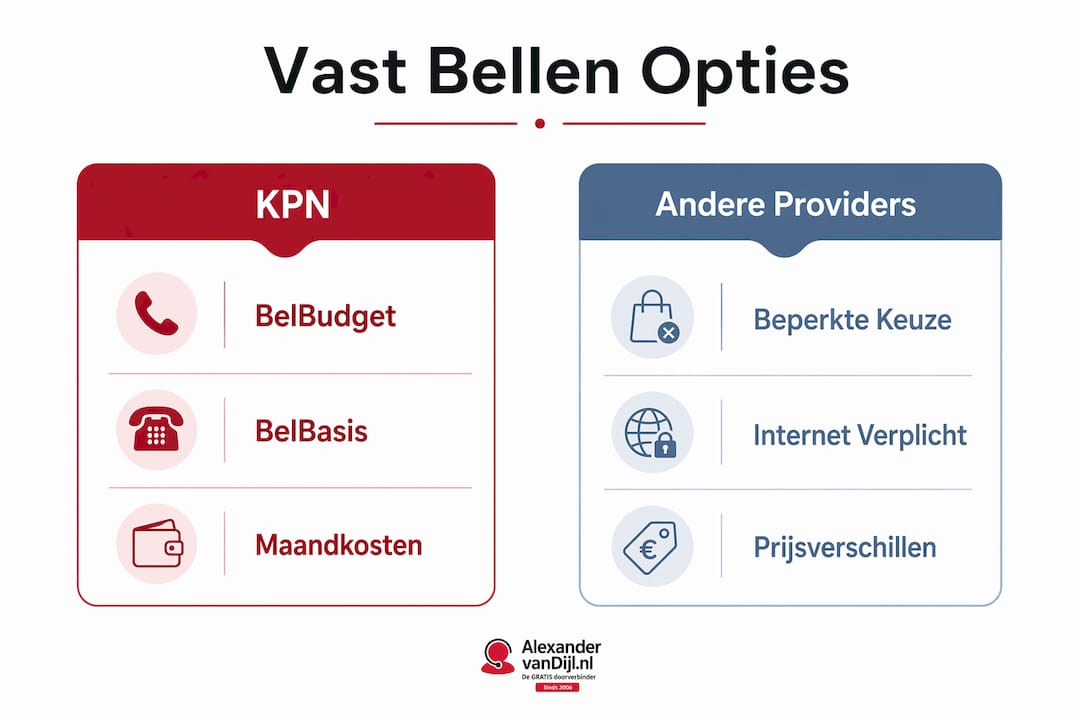 Overzichtelijke infographic: een vergelijking van aanbieders en mogelijkheden voor bellen via de vaste lijn