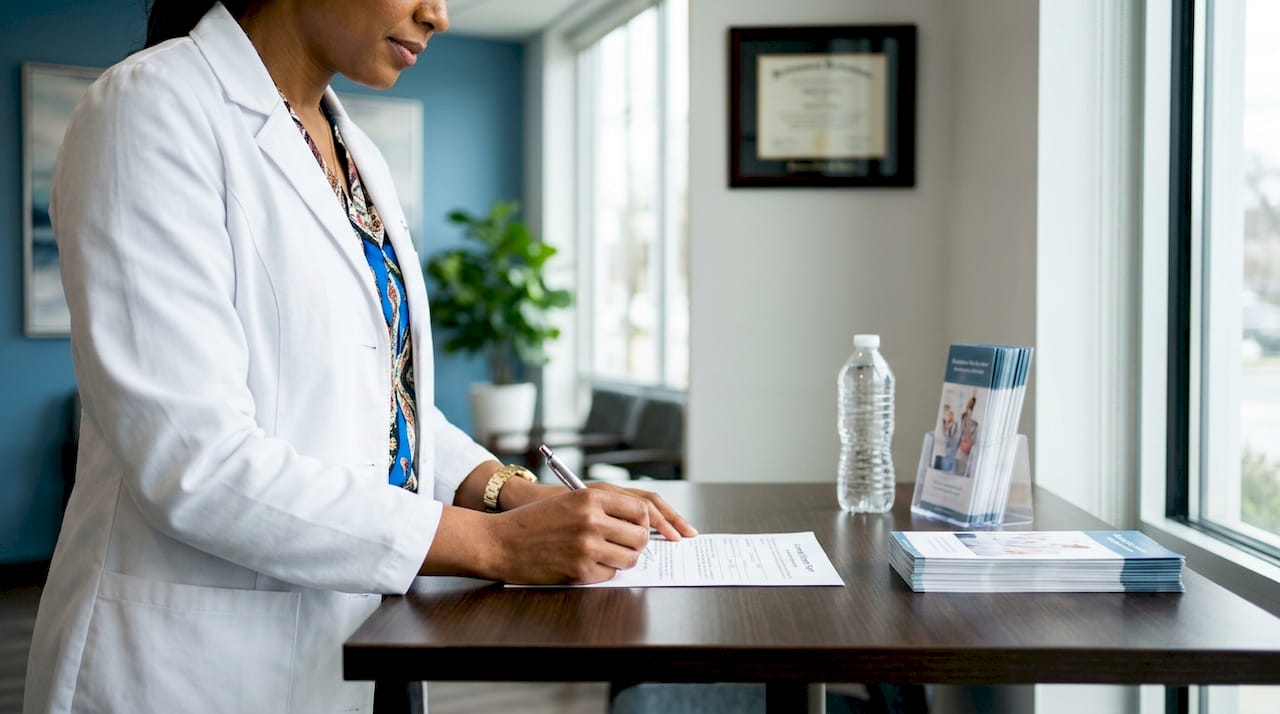 Hands signing informed consent form