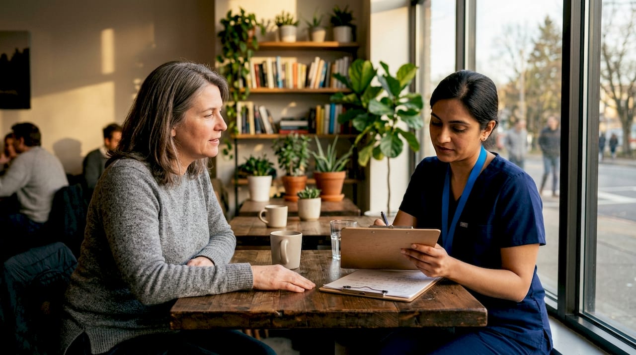 Patient consulting doctor about chronic pain