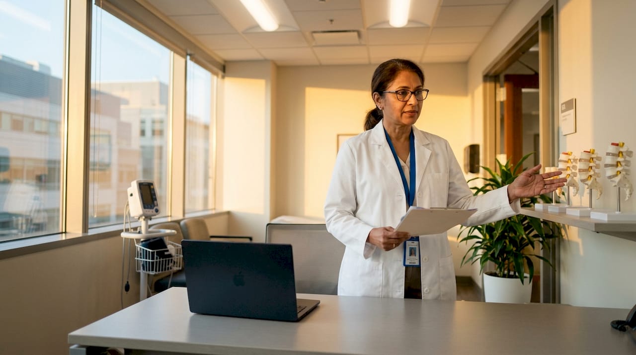 Doctor explaining pain management options