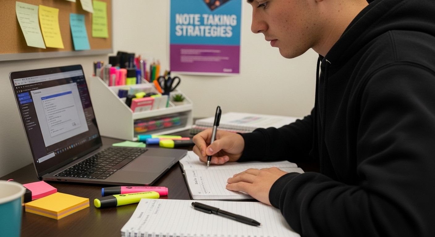 note taking strategies study desk