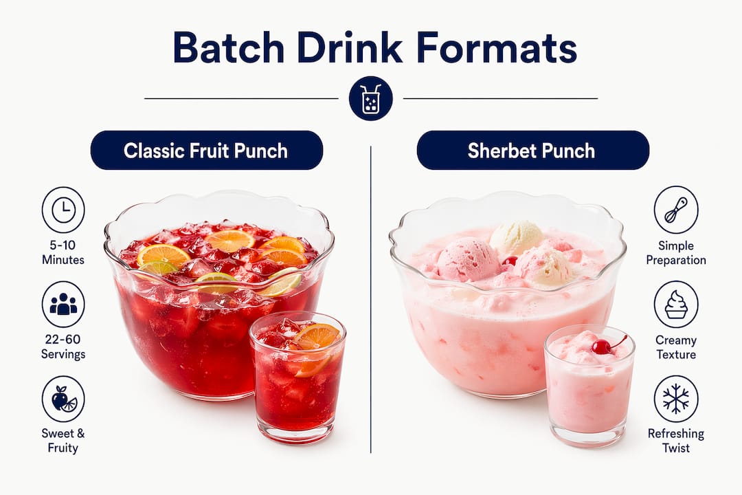 Infographic comparing batch punch drink formats