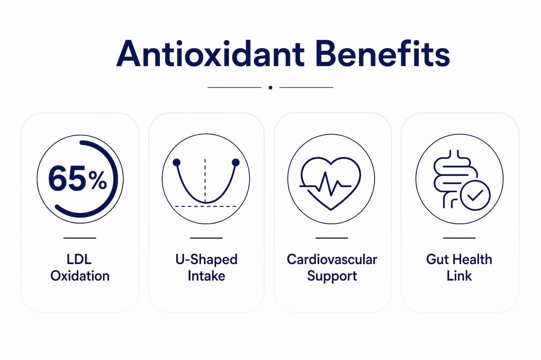 Infographic illustrating key antioxidant health benefits