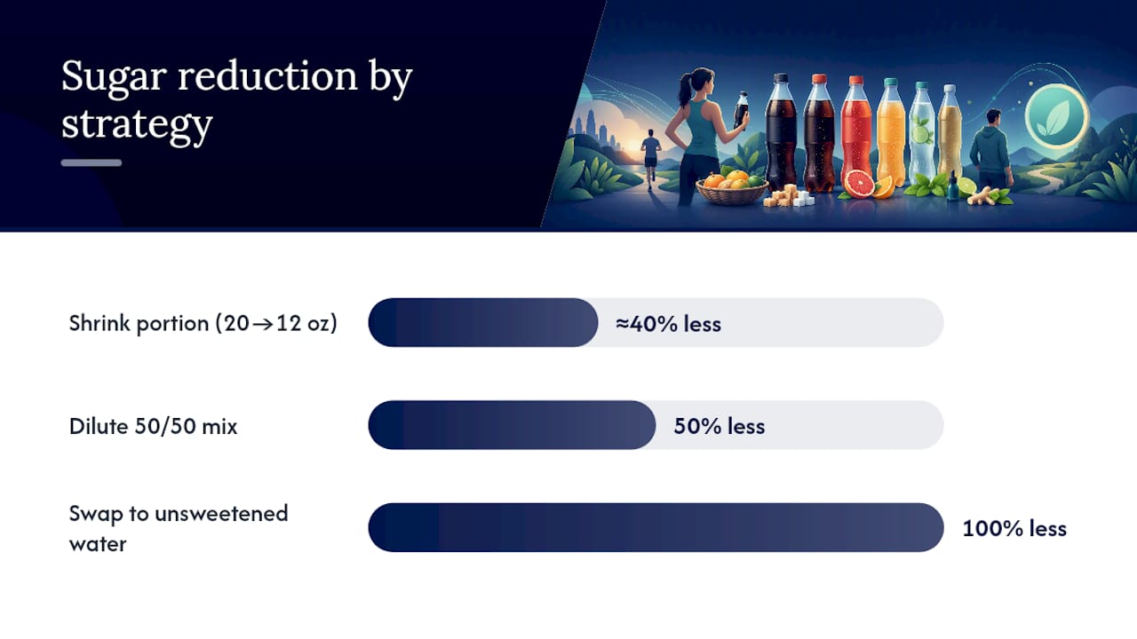 Practical steps to cut back on soda — overview diagram
