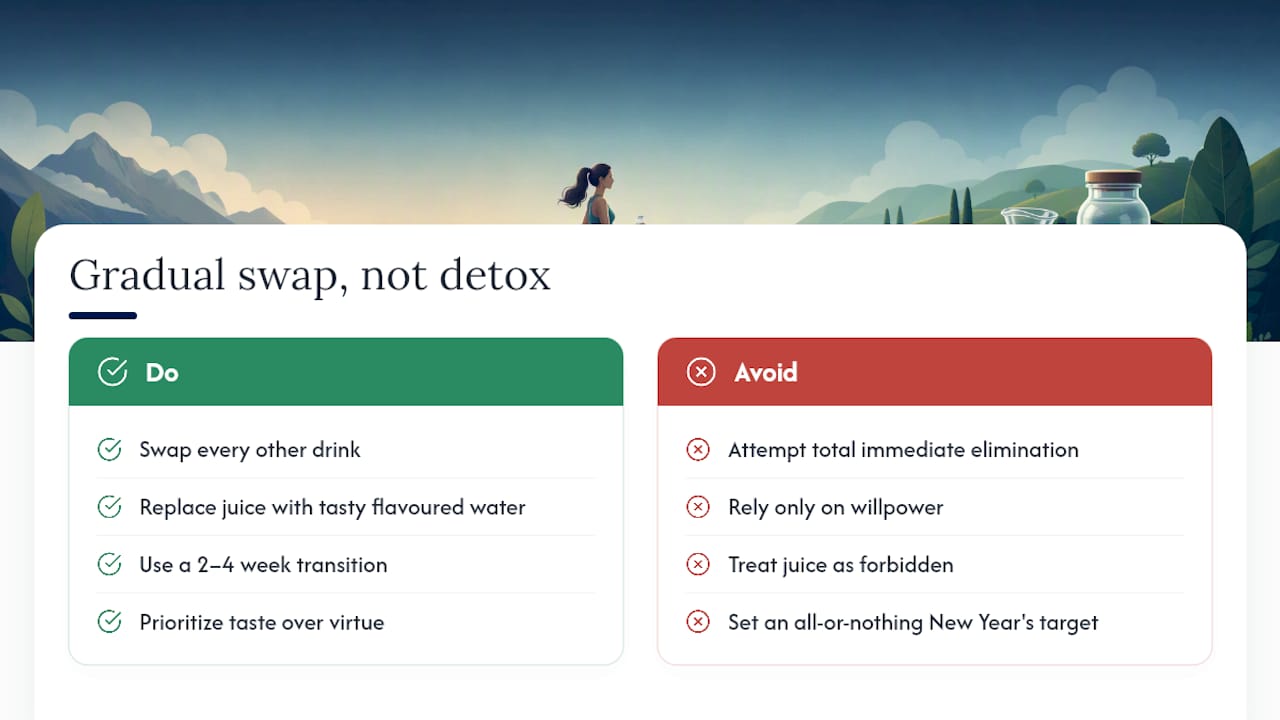 The gradual swap works better than the dramatic detox — overview diagram