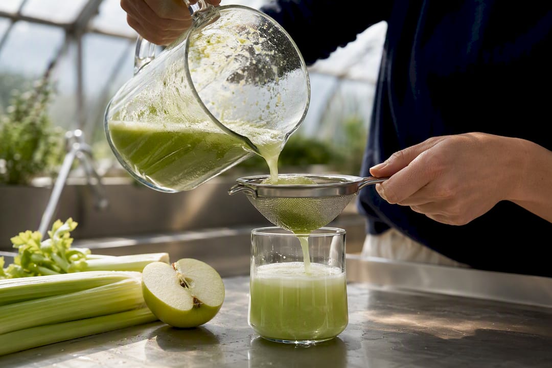 Vegetable-forward juice with cucumber and celery