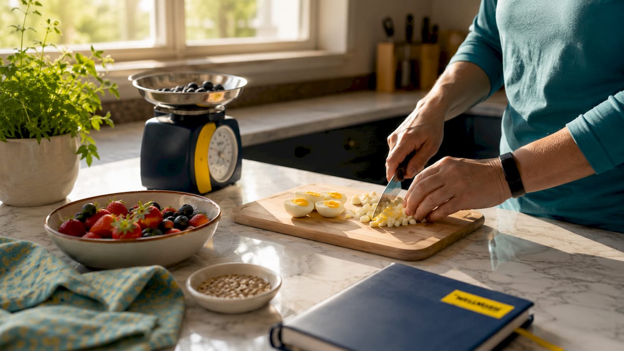 Person preparing whole-food protein snacks