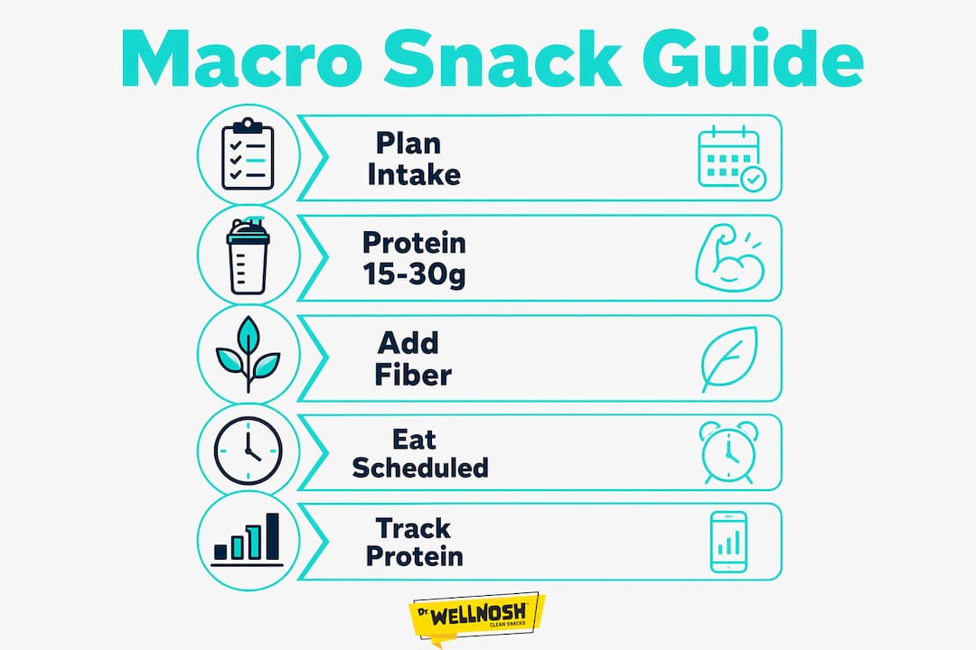 Infographic showing protein snack targets and scheduling recommendations