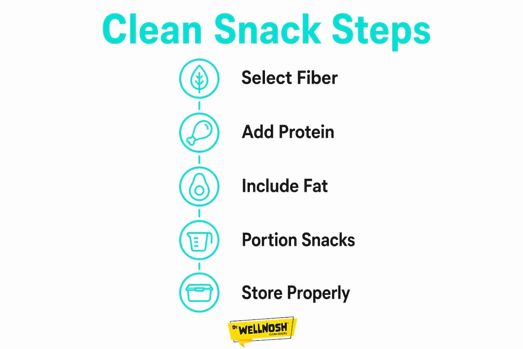 Infographic showing clean snack planning key steps