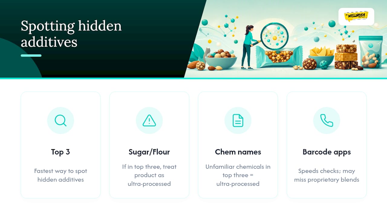 Diagram comparing methods to spot hidden additives