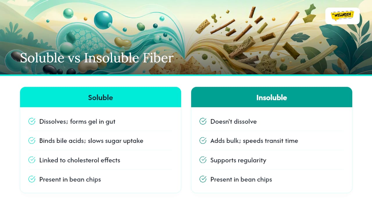 Soluble vs. Insoluble Fiber in Bean Chips — overview diagram