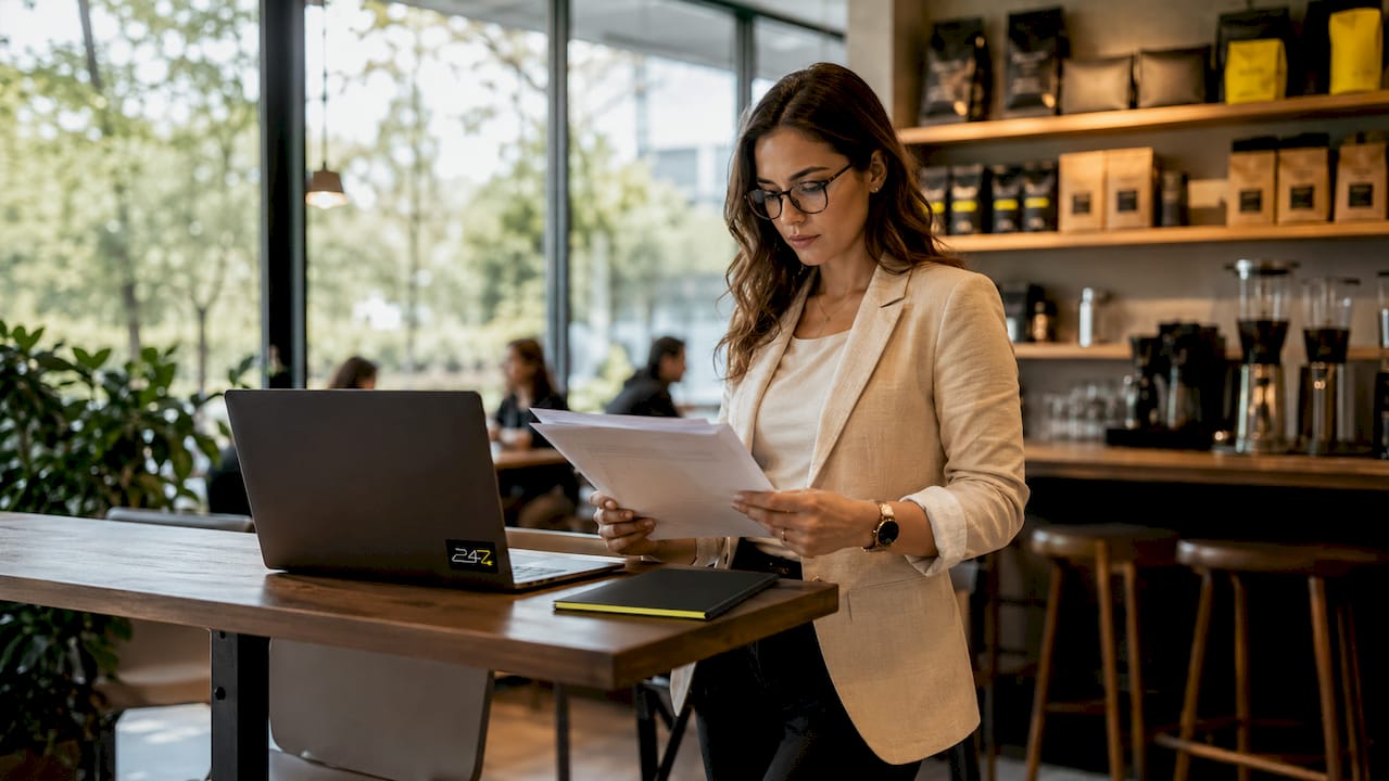 IT manager reviewing managed services contract
