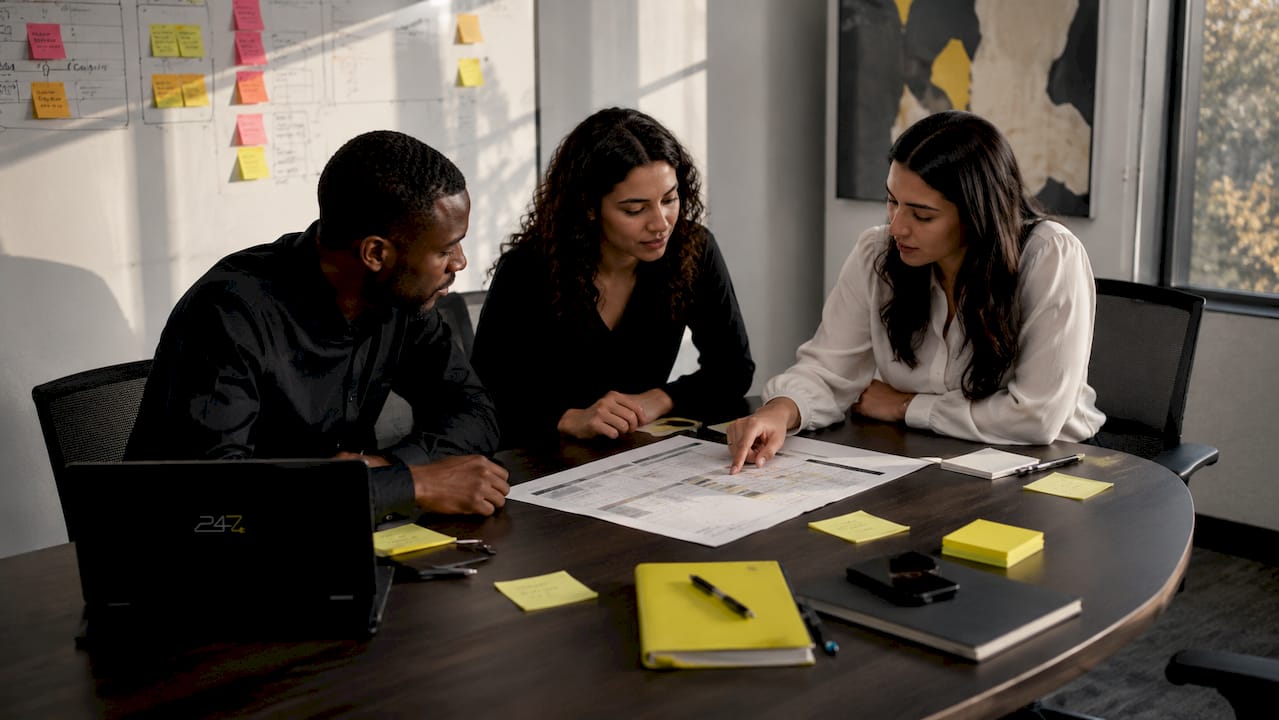 IT team conducting access review meeting