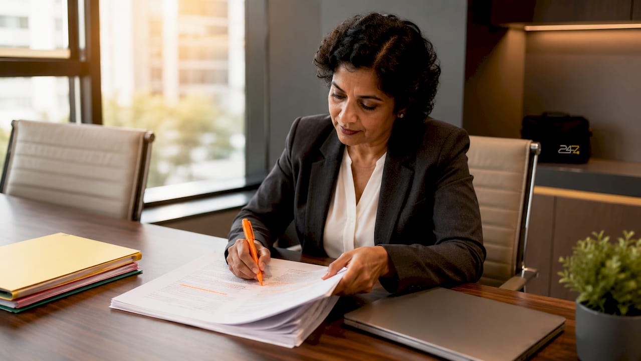 Professional reviewing CPA cybersecurity policy document