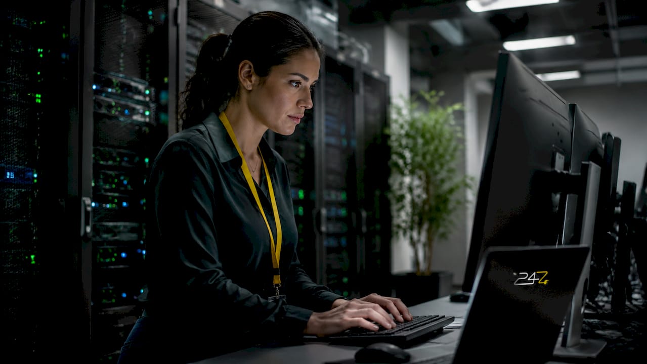 IT technician monitoring network systems