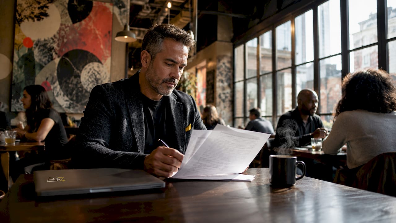 Business leader reviewing managed IT contracts