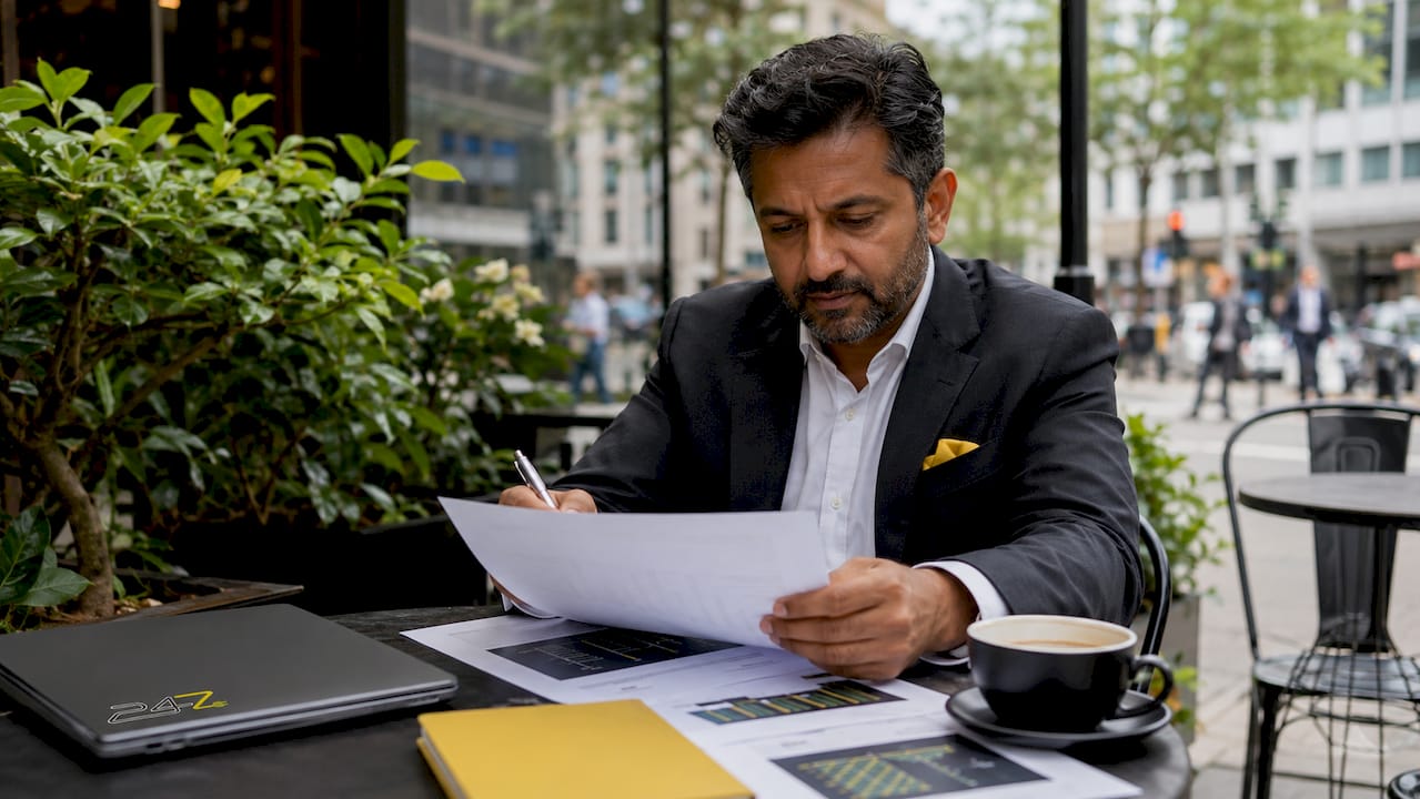 Business leader reviewing IT service reports