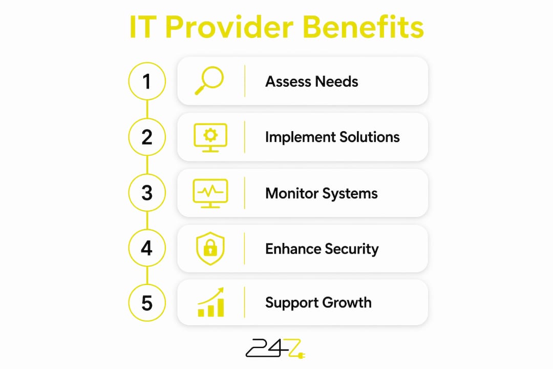 Infographic illustrating IT service provider benefits