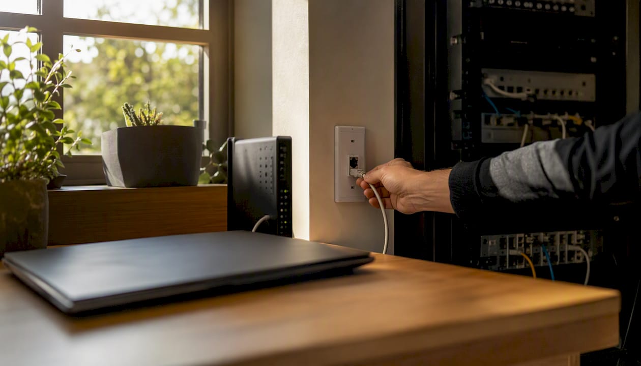 Hand connecting cable in hybrid IT environment
