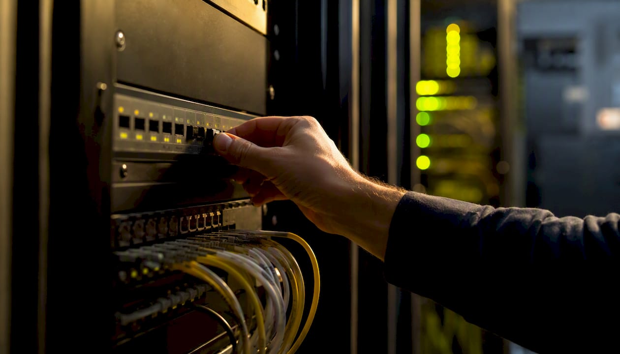 Hand activating network patch switch during rollout