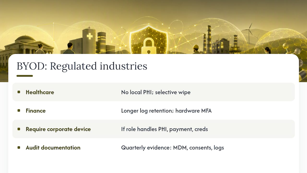 How Does BYOD Policy Change for Healthcare, Finance, and Regulated Industries? — overview diagram