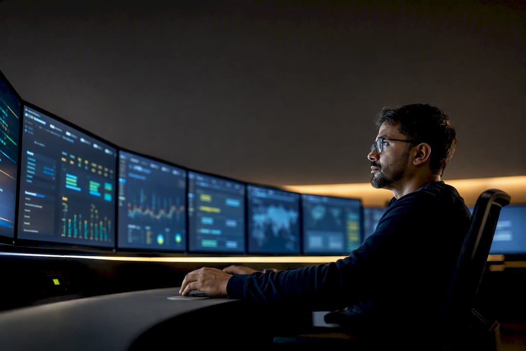 Analyst monitoring continuous threat telemetry