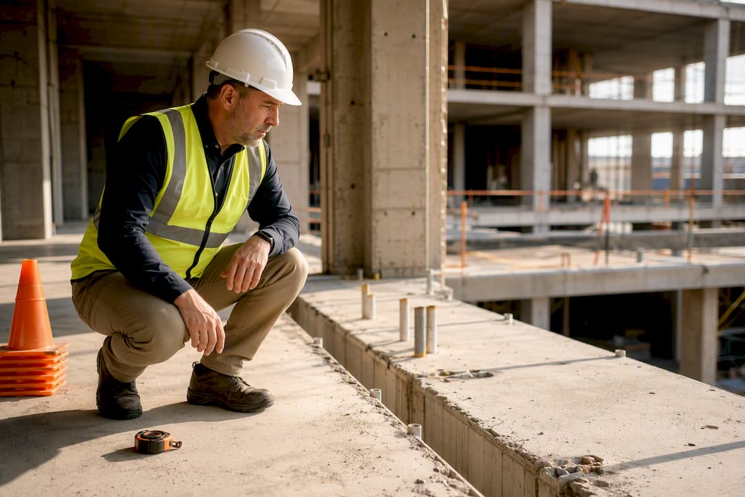 Project manager inspecting commercial construction site