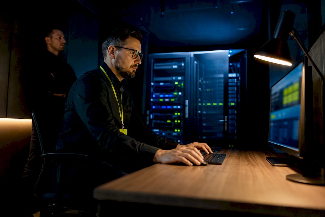 IT team conducting recovery test