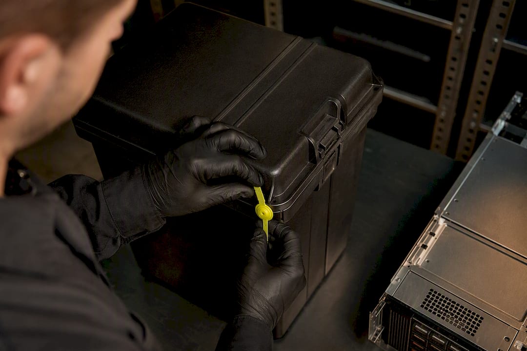 Technician sealing equipment for secure disposal