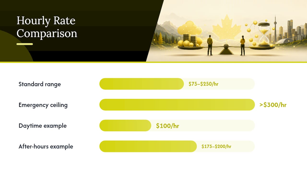 Comparison of standard and emergency IT rates