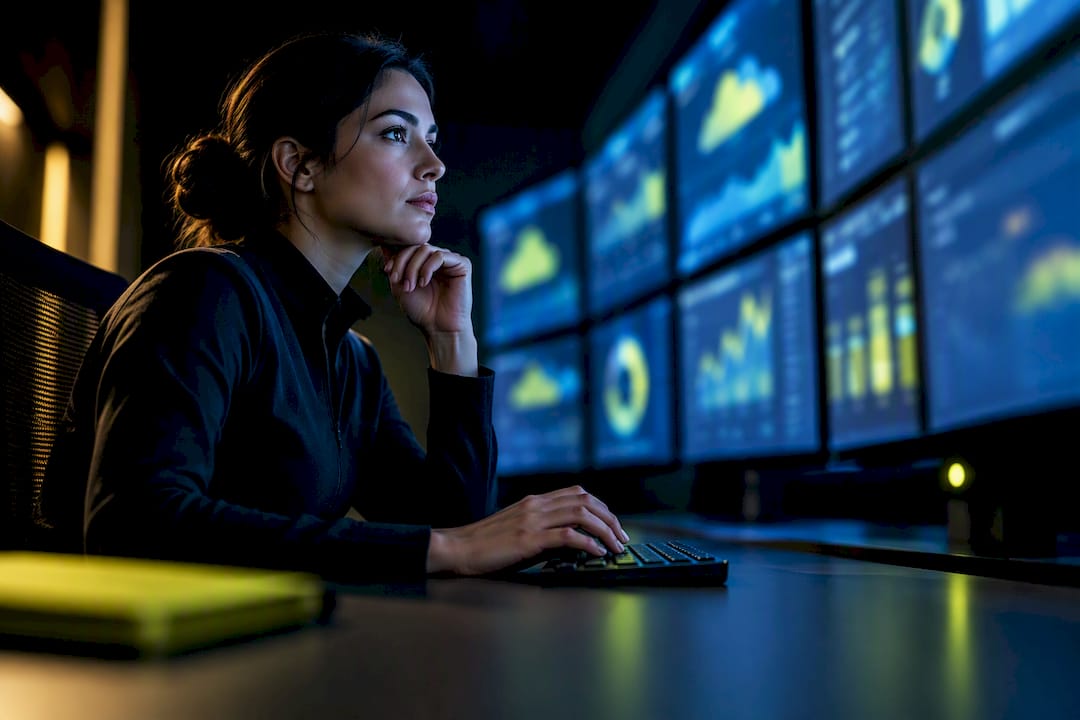 Analyst reviewing cloud cost dashboards