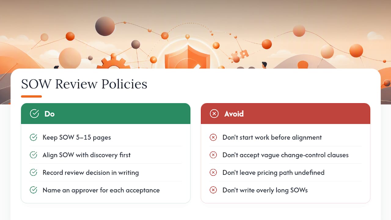 Team Policies Worth Adopting for Every SOW Review — overview diagram