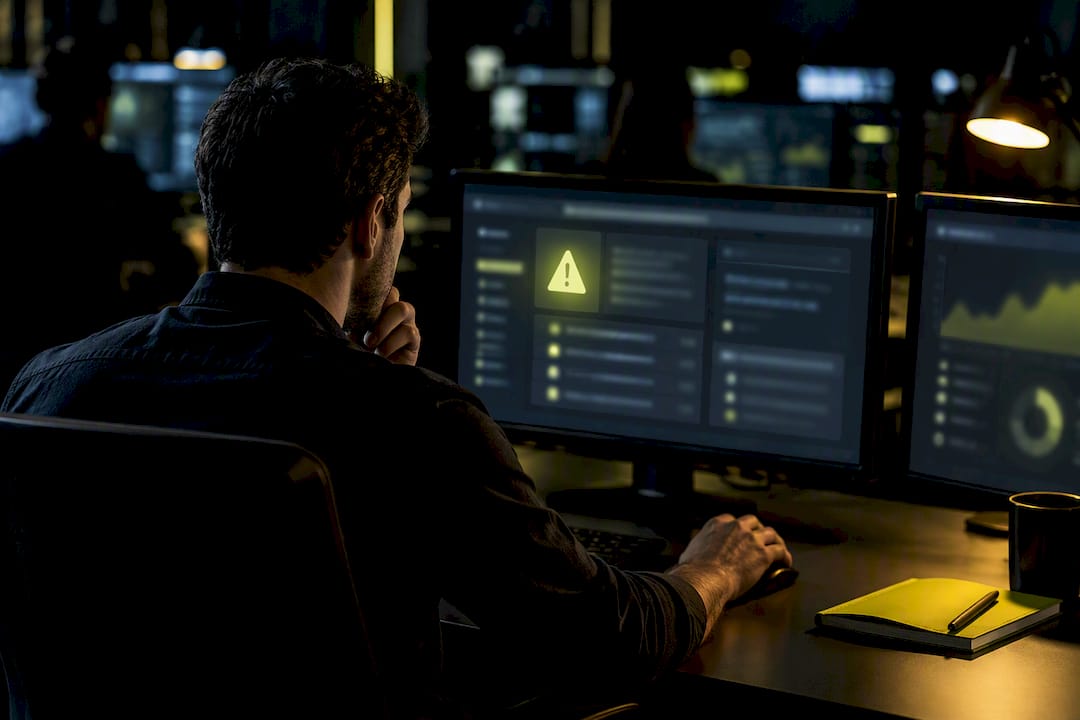 Analyst reviewing phishing alert in SOC