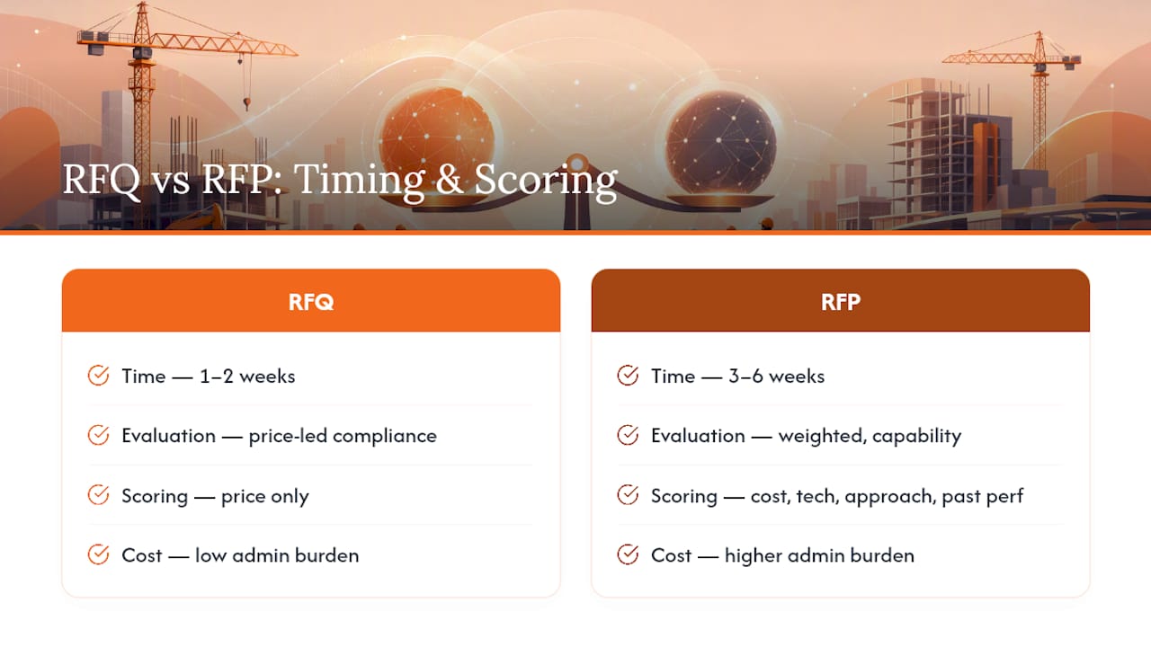 RFQ and RFP evaluation timeline comparison