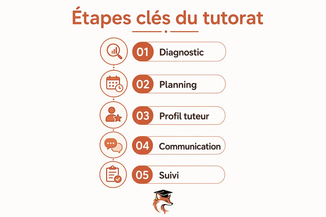 Infographie : les étapes incontournables pour réussir son accompagnement en tutorat