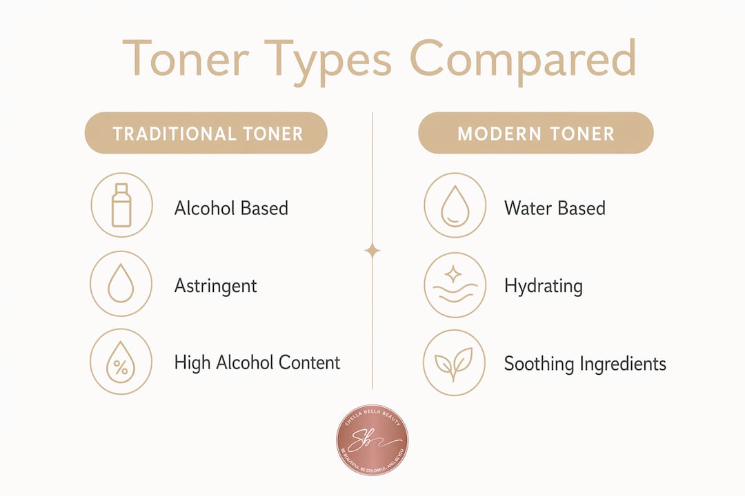 Infographic comparing traditional and modern toners